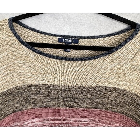 CHAPS Ralph Lauren Women Sweater Sz 2X Multicolor Stripe Pullover Beachy 1-6 - Picture 3 of 15